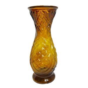 Vintage MCM Italian Rossini Empoli Amber glass vase